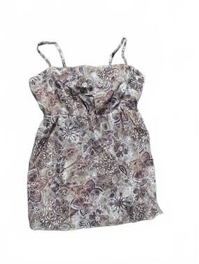 INC Babydoll Tank With Tie Key Hole Back Size 4P Floral Eyelet Detail